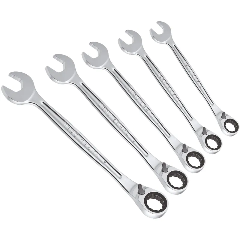 Direttamente Dal Produttore Serie 5 Chiavi Combinate con Cricchetto USAG dalla 8 alla 19mm Forchetta 15° in Acciaio 285 KA/SE5