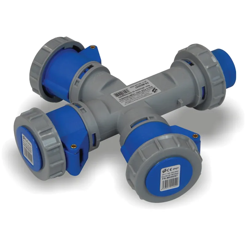 Sconto Adattatore Moltiplicatore Industriale a 3 Vie FRIGGERI Monofase 3 Prese CEE 2P+T 16A Uso Temporaneo IP67 articolo FR-M030/67