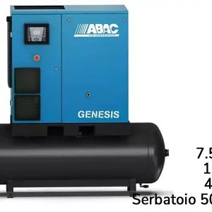 Ultima Occasione Compressore rotativo a vite ABAC Genesis I 7.5kW velocità variabile su serbatoio 500lt