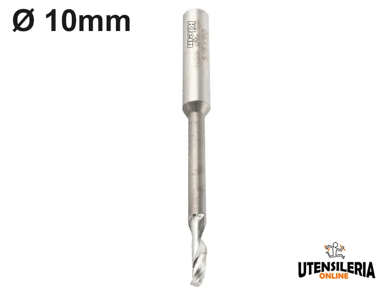 Fresa elicoidale allungata per alluminio Klein codolo Ø10mm Reso Gratuito