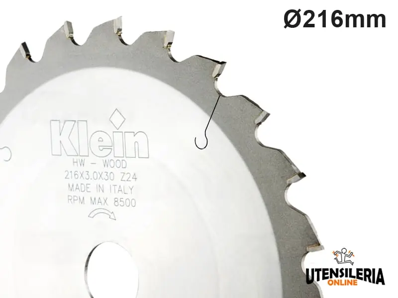 Prezzo Ridotto Lama circolare HW Klein taglio legno plastica Ø216x30mm