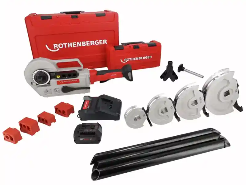 Spedizione Espresso Rothenberger curvatubi Robend 4000E AMPShare con matrici 15-28mm, batteria 4ah e caricabatteria