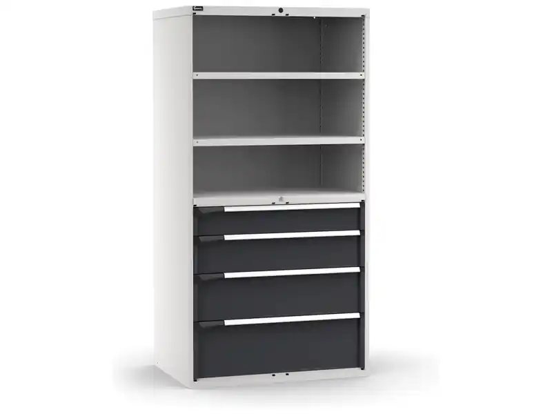 Affare Armadio Fami Master 4 cassetti estrazione totale e 2 ripiani bicolore, 1020x726x2000mm