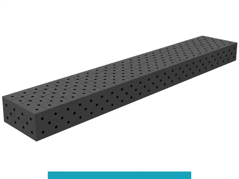 Economico Blocco di collegamento 2400x400x200mm SteelEco GPPH, spessore 8mm, fori 16mm griglia diagonale