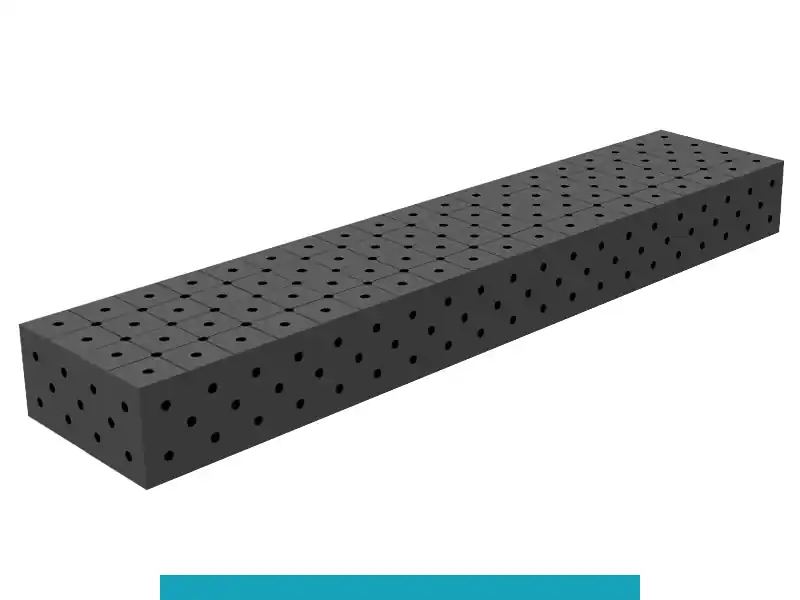 Blocco di collegamento 2000x400x200mm SteelEco GPPH, spessore 8mm, fori 16mm griglia diagonale Di Tendenza