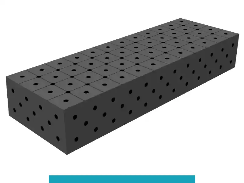 Blocco di collegamento 1200x400x200mm SteelEco GPPH, spessore 8mm, fori 16mm griglia diagonale Promozione Esclusiva