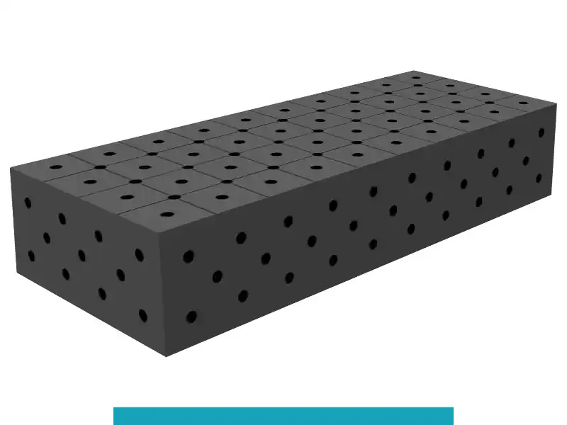 Prezzo Basso Blocco di collegamento 1000x400x200mm SteelEco GPPH, spessore 8mm, fori 16mm griglia diagonale