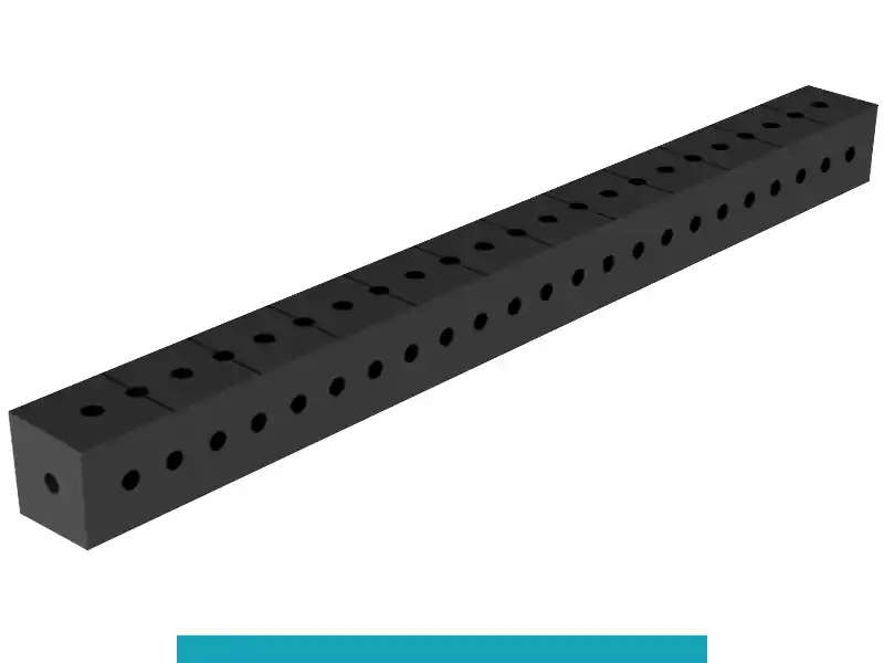 Scelto Dai Clienti Blocco di collegamento 1200x100x100mm SteelEco GPPH, spessore 8mm, fori 16mm griglia 50x50mm