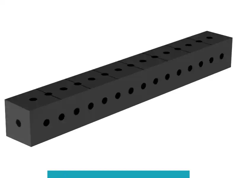 Blocco di collegamento 800x100x100mm SteelEco GPPH, spessore 8mm, fori 16mm griglia 50x50mm Miglior Prezzo