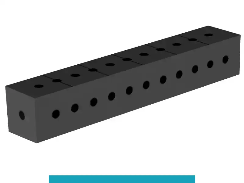Compra Oggi Stesso Blocco di collegamento 600x100x100mm SteelEco GPPH, spessore 8mm, fori 16mm griglia 50x50mm