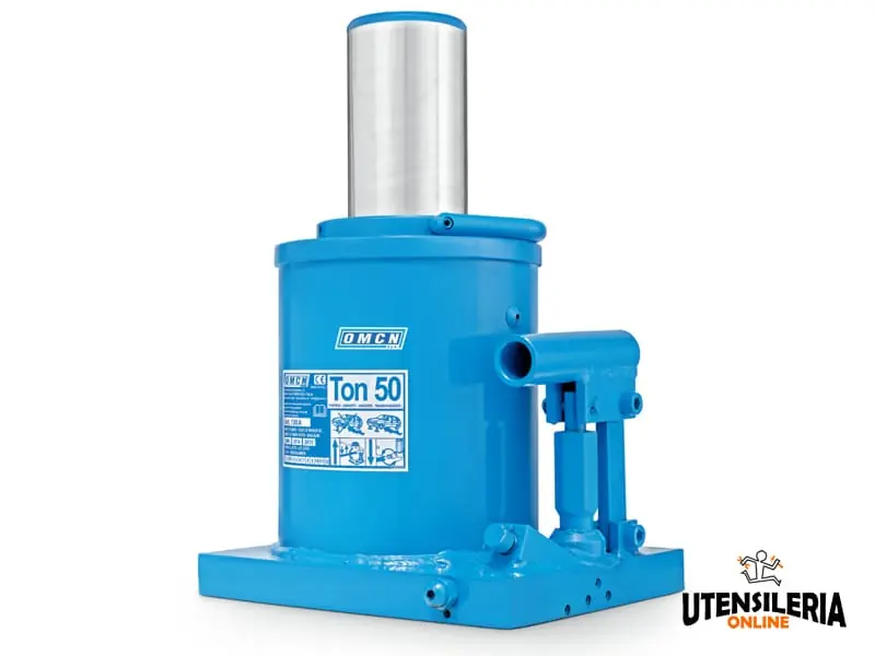 Sollevatore idraulico a bottiglia OMCN 130A, alzata 430mm portata 50000 Kg Promozione Esclusiva
