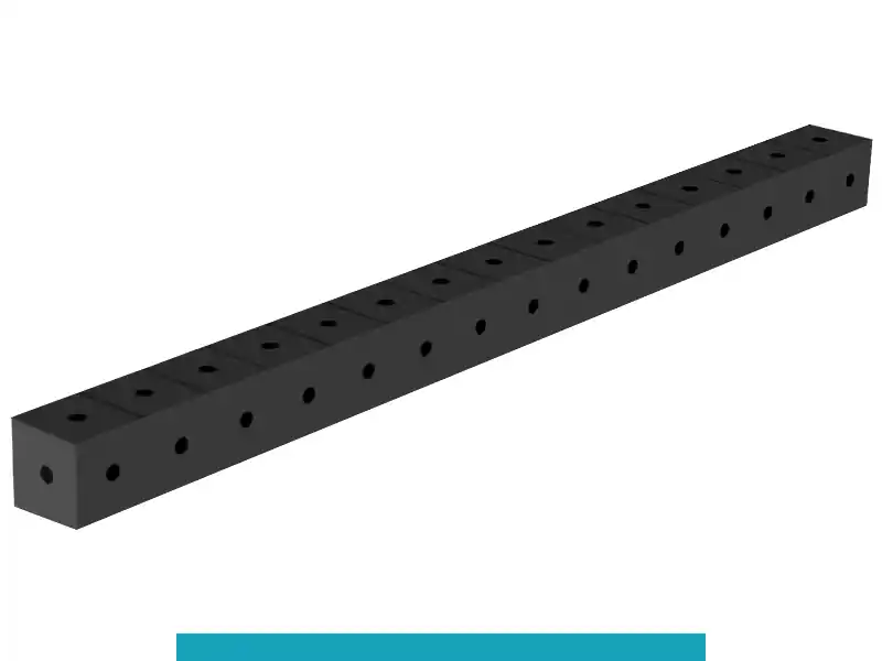 Blocco di collegamento 1500x100x100mm SteelEco GPPH, spessore 8mm, fori 16mm griglia diagonale Non Perdere