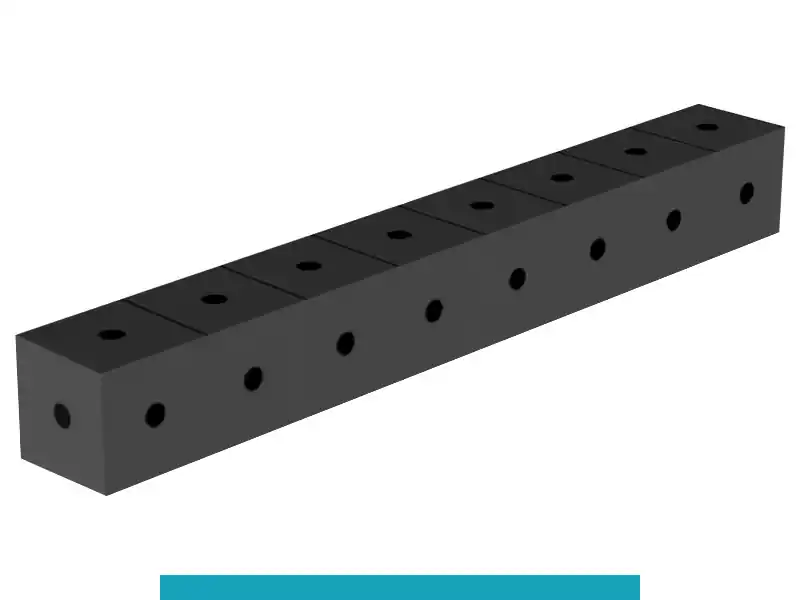 Blocco di collegamento 800x100x100mm SteelEco GPPH, spessore 8mm, fori 16mm griglia diagonale Promo Stagionale