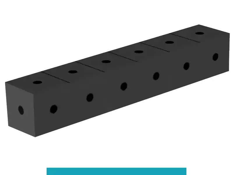 Di Tendenza Blocco di collegamento 600x100x100mm SteelEco GPPH, spessore 8mm, fori 16mm griglia diagonale