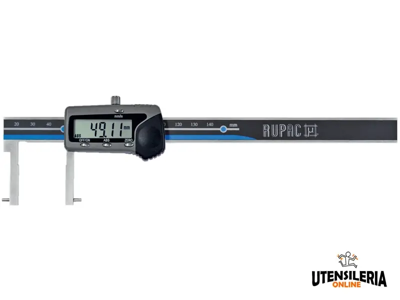Calibro Rupac digitale IP40 in acciaio INOX per cave interne contatti cilindrici, misura 190mm Solo Oggi