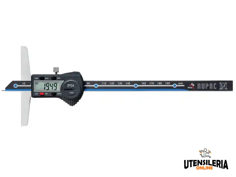 Calibro Rupac digitale IP54 in acciaio INOX per profondità, misura fino a 300mm e uscita USB Compra Oggi Stesso