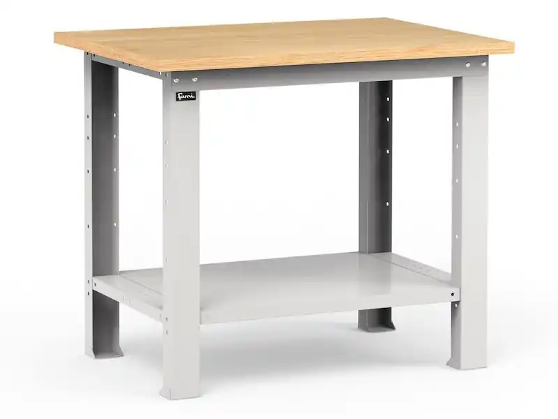 Subito Disponibile Banco da lavoro Fami Work 1024x750x882mm grigio con piano in legno