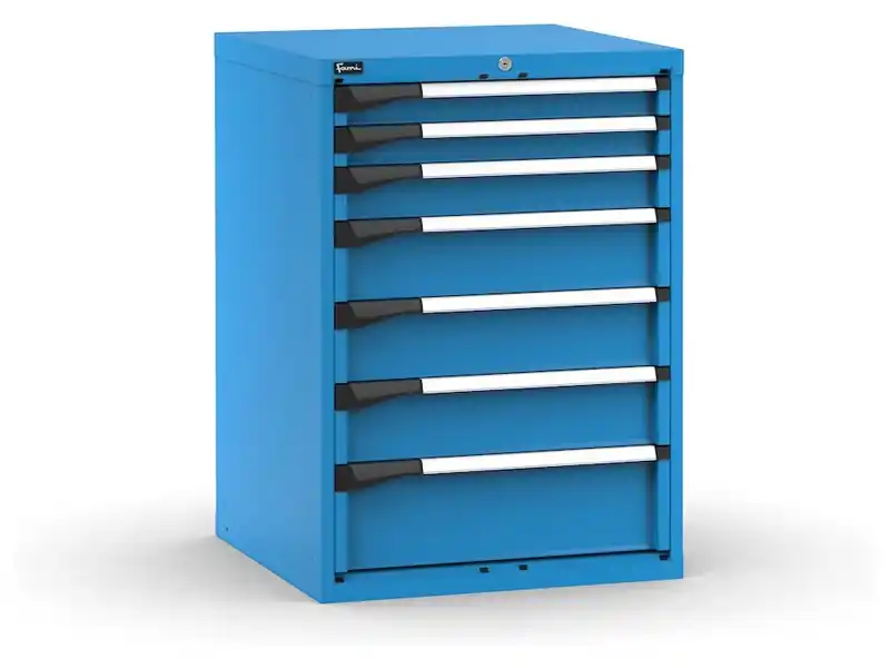 Più Venduto Cassettiera Fami Master 714x726x1000mm blu con 7 cassetti ad estrazione regolabile