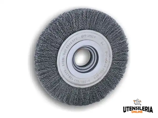 Spazzola circolare serie 6000 filo in acciaio 200x23mm per molatrici Spedizione Espresso