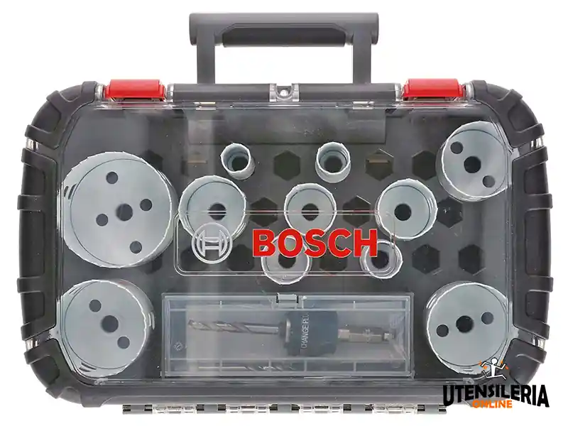 Ultimissimo Modello Bosch set universale seghe a tazza da 14 pezzi per legno e metallo, 20-76mm