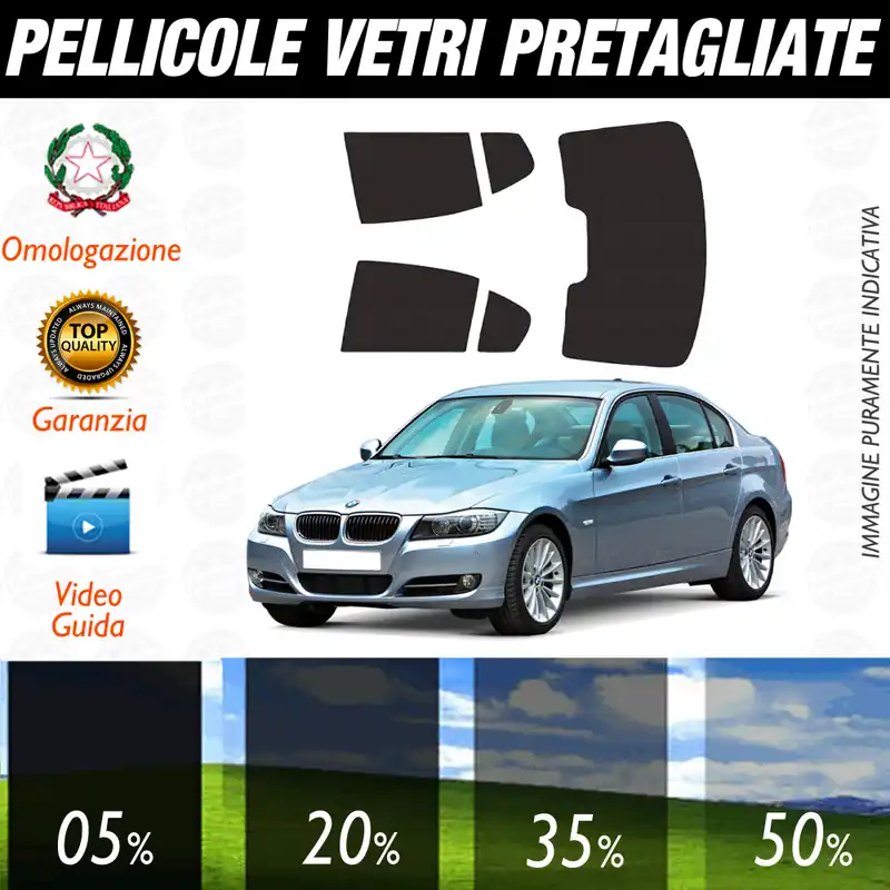 Bmw Serie 3 Berlina dal 2006 al 2011 Pellicole Oscuramento Vetri Auto Pre Tagliate a Misura Offerta Limitata