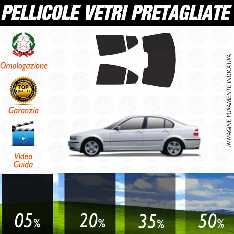 Offerta Limitata Bmw Serie 3 E46 5P dal 1998 al 2005 Pellicole Oscuramento Vetri Auto Pre Tagliate a Misura