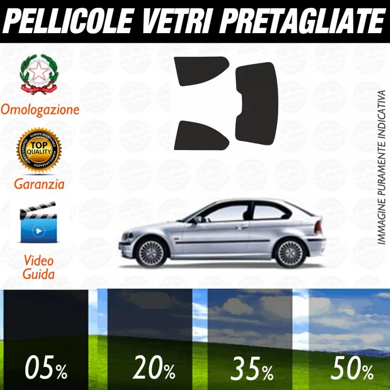 Prezzo Basso Bmw Serie 3 Compact dal 2001 al 2006 Pellicole Oscuramento Vetri Auto Pre Tagliate a Misura