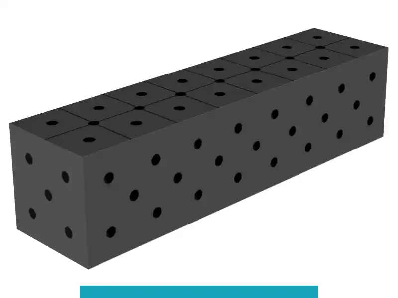 Prezzo Ridotto Blocco di collegamento 800x200x200mm SteelEco GPPH, spessore 8mm, fori 16mm griglia diagonale