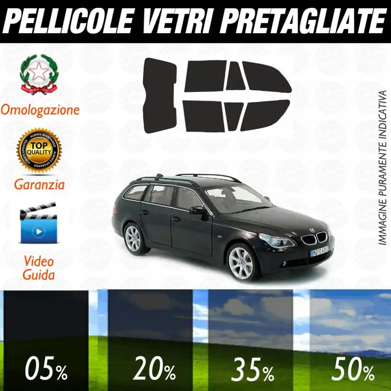 Bmw Serie 5 E39 Touring dal 1999 aI 2004 Pellicole Oscuramento Vetri Posteriori Auto Pre Tagliate a Misura Ordina Subito