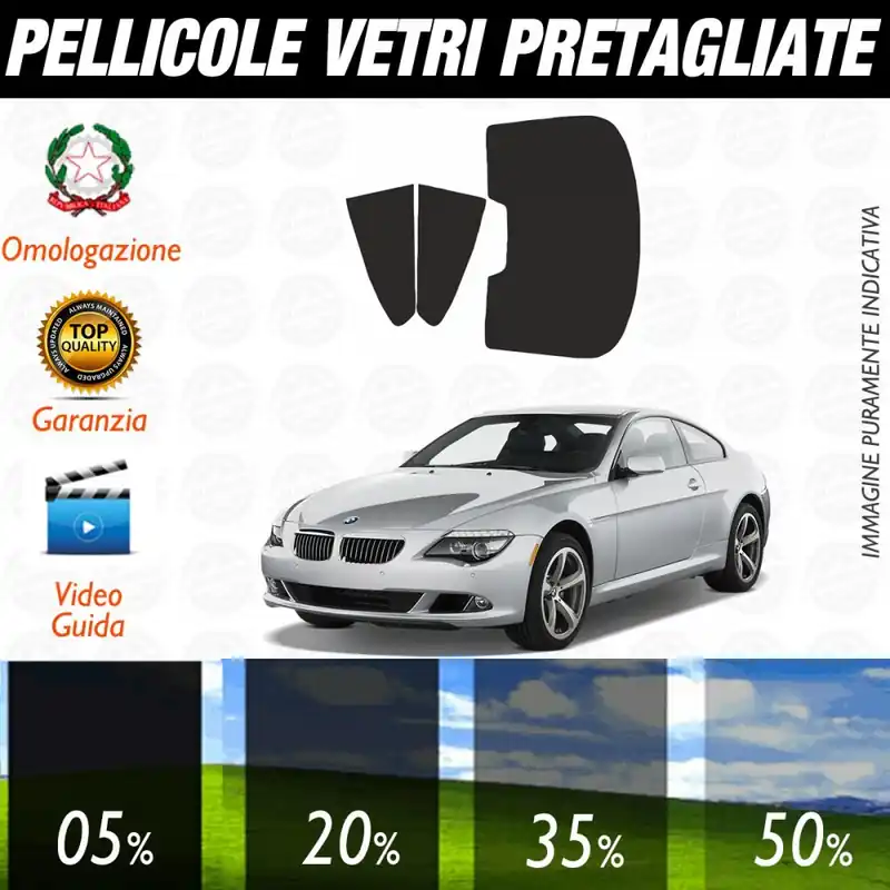 Bmw Serie 6 Coupè dal 2003 aI 2011 Pellicole Oscuramento Vetri Posteriori Auto Pre Tagliate a Misura Più Venduto