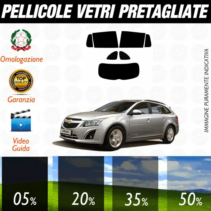 Chevrolet Cruze Sw dal 2012 ad OGGI Pellicole Oscuramento Vetri Posteriori Auto Pre Tagliate a Misura Ordina Subito