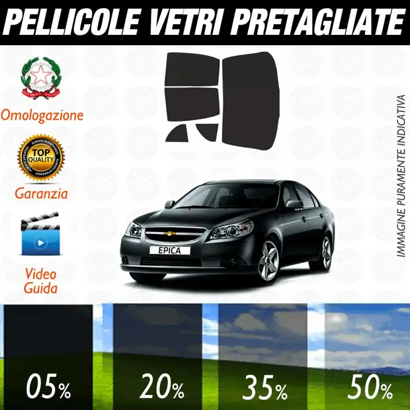 Ultima Occasione Chevrolet Epica dal 2009 ad OGGI Pellicole Oscuramento Vetri Posteriori Auto Pre Tagliate a Misura