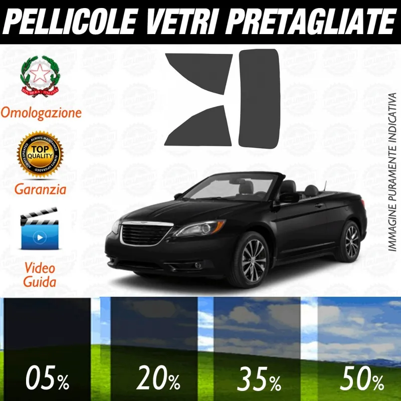 Ordina Subito Chrysler 200 Cabrio dal 2011 al 2014 Pellicole Oscuramento Vetri Posteriori Auto Pre Tagliate a Misura