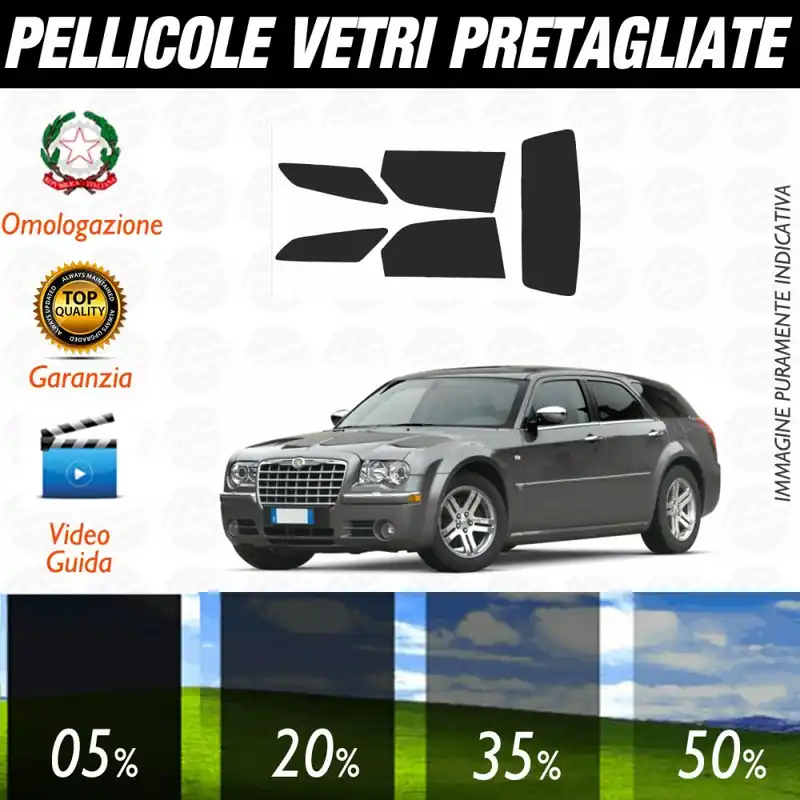 Chrysler 300 C Touring dal 2005 al 2010 Pellicole Oscuramento Vetri Posteriori Auto Pre Tagliate a Misura Economico