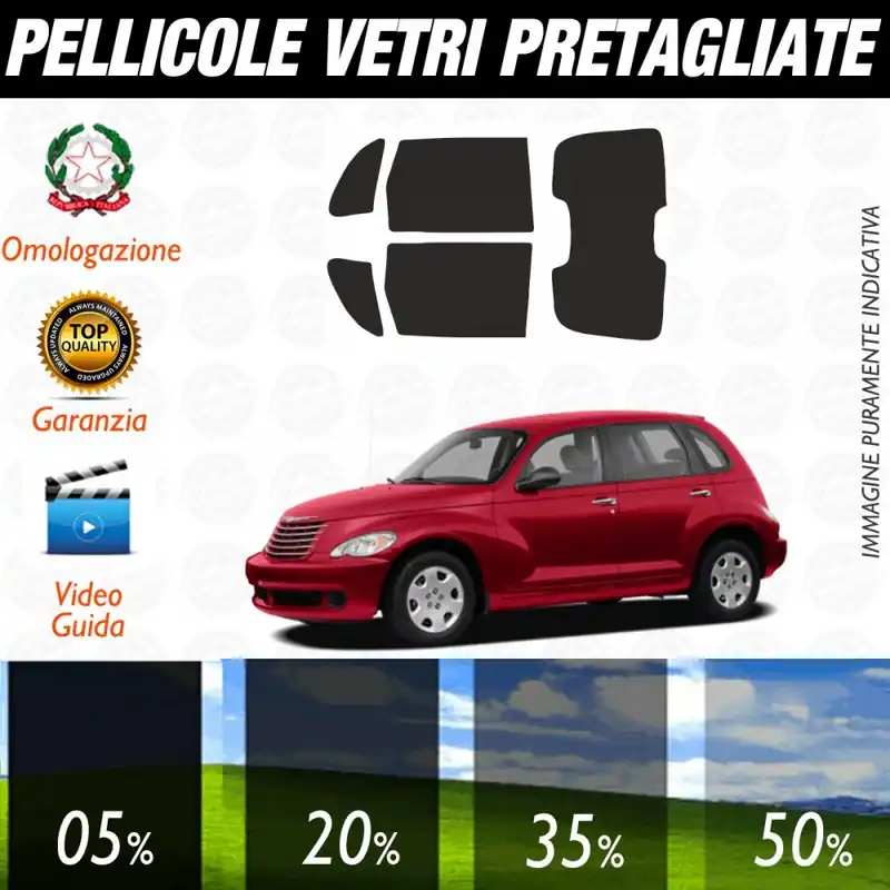 Chrysler PT Cruiser dal 2000 ad OGGI Pellicole Oscuramento Vetri Posteriori Auto Pre Tagliate a Misura Ultimissimo Modello