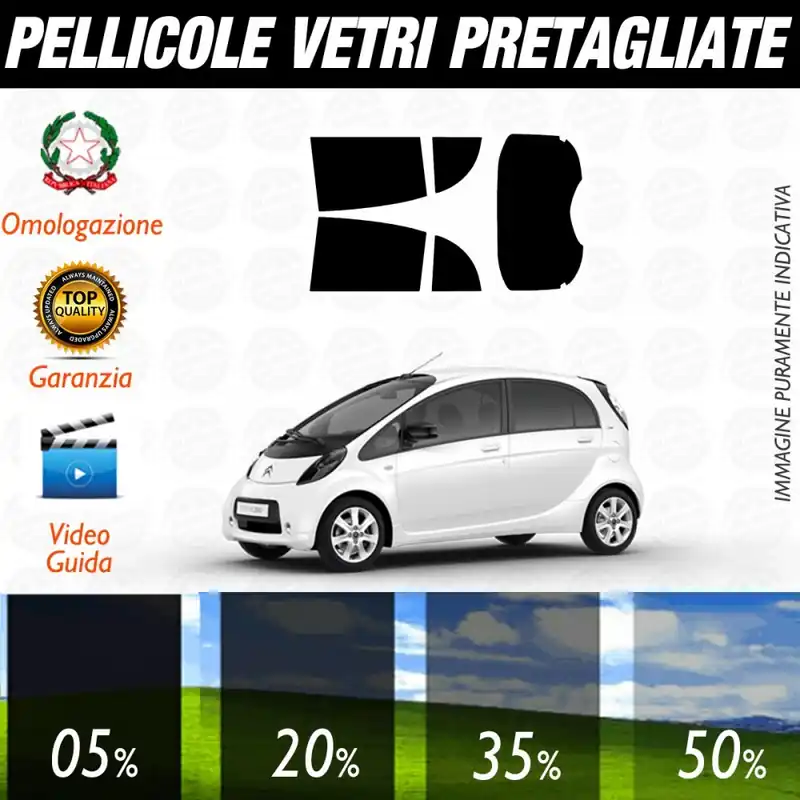 Citroen C Zero 5P dal 2011 ad OGGI Pellicole Oscuramento Vetri Posteriori Auto Pre Tagliate a Misura Prezzo Di Fabbrica