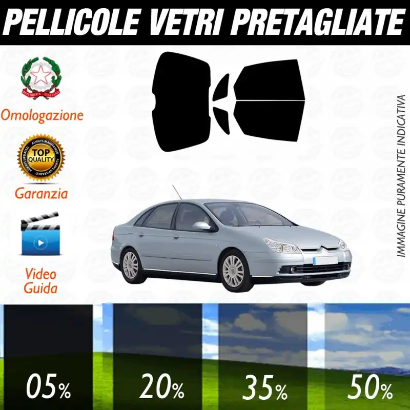Citroen C5 5P dal 2001 al 2006 Pellicole Oscuramento Vetri Posteriori Auto Pre Tagliate a Misura Offerta Limitata