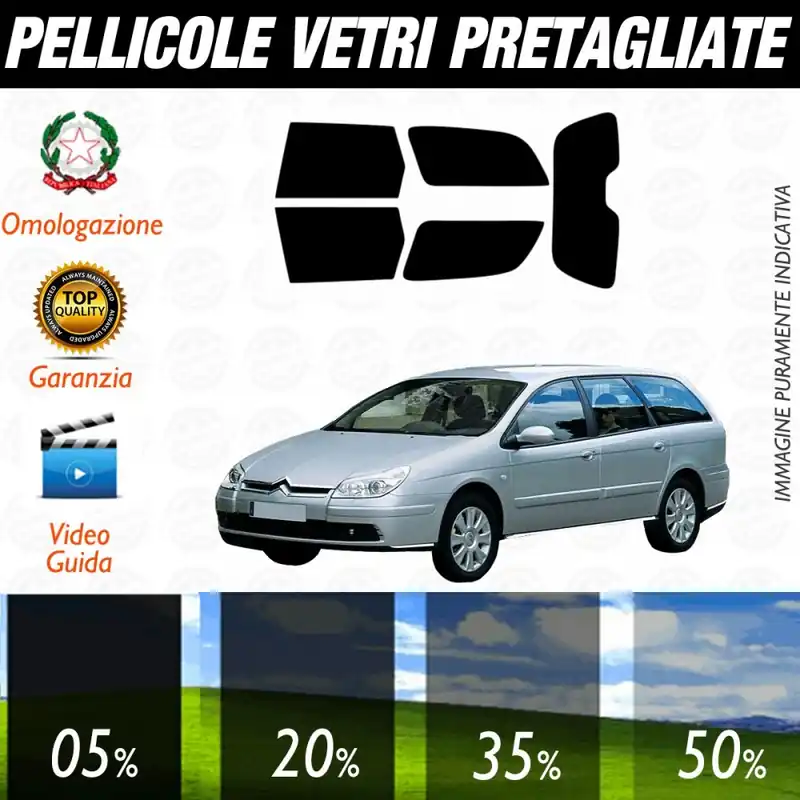 Citroen C5 Sw dal 2002 al 2007 Pellicole Oscuramento Vetri Posteriori Auto Pre Tagliate a Misura Offerta