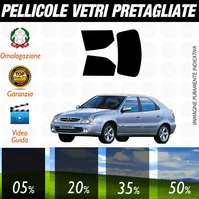Quantità Limitata Citroen Xara 5P dal 1997 ad OGGI Pellicole Oscuramento Vetri Posteriori Auto Pre Tagliate a Misura