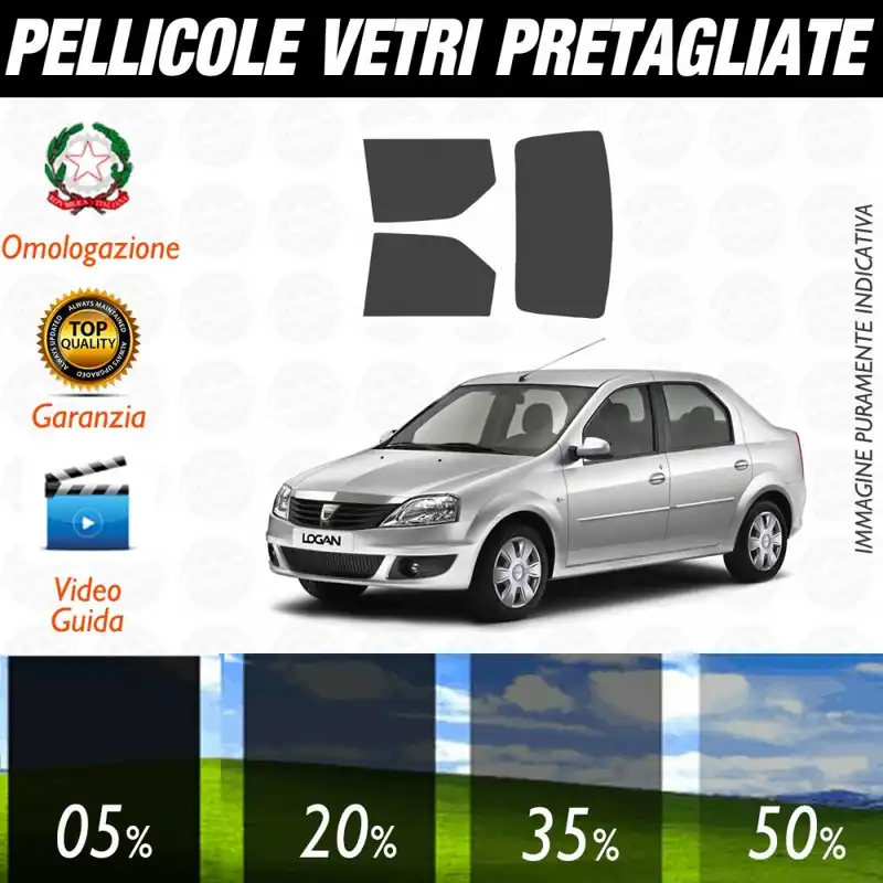 Dacia Logan Berlina dal 2007 al 2011 Pellicole Oscuramento Vetri Posteriori Auto Pre Tagliate a Misura Compra Oggi Stesso