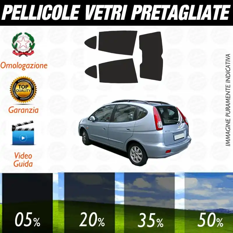 Daewoo Rezzo dal 2006 ad OGGI Pellicole Oscuramento Vetri Posteriori Auto Pre Tagliate a Misura Offerta Del Giorno