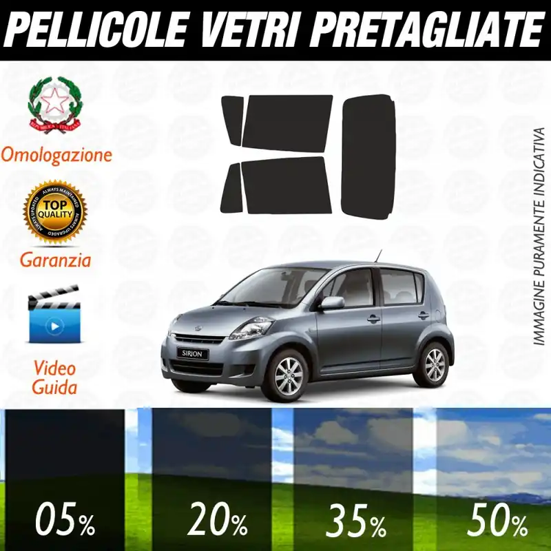 Daihatsu Sirion 5P dal 2007 al 2010 Pellicole Oscuramento Vetri Posteriori Auto Pre Tagliate a Misura Compra Adesso