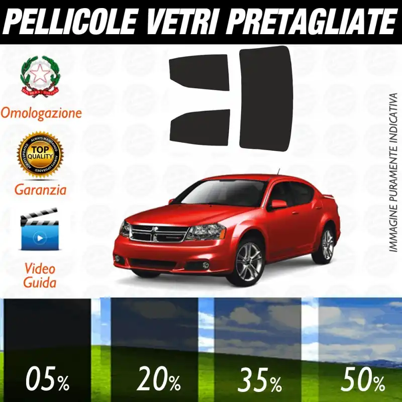 Popolare Dodge Avenger dal 2007 al 2010 Pellicole Oscuramento Vetri Posteriori Auto Pre Tagliate a Misura