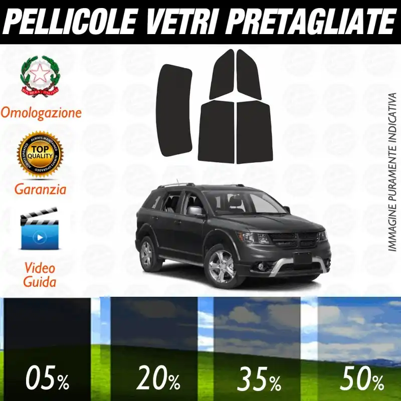 Ordina Subito Dodge Journey dal 2011 al 2019 Pellicole Oscuramento Vetri Posteriori Auto Pre Tagliate a Misura