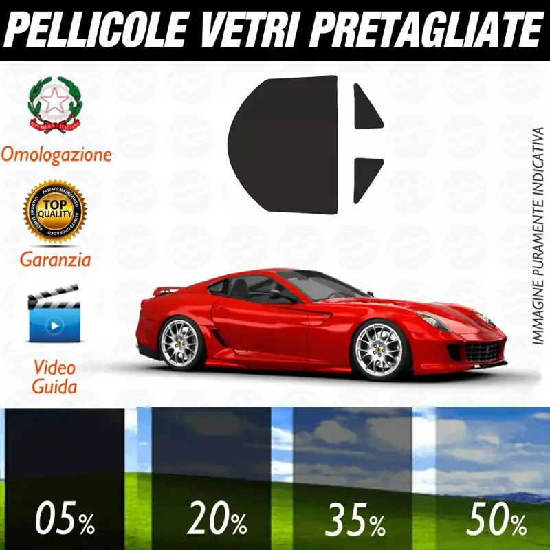 Ferrari 599 dal 2008 ad OGGI Pellicole Oscuramento Vetri Posteriori Auto Pre Tagliate a Misura Ultime Pezzi