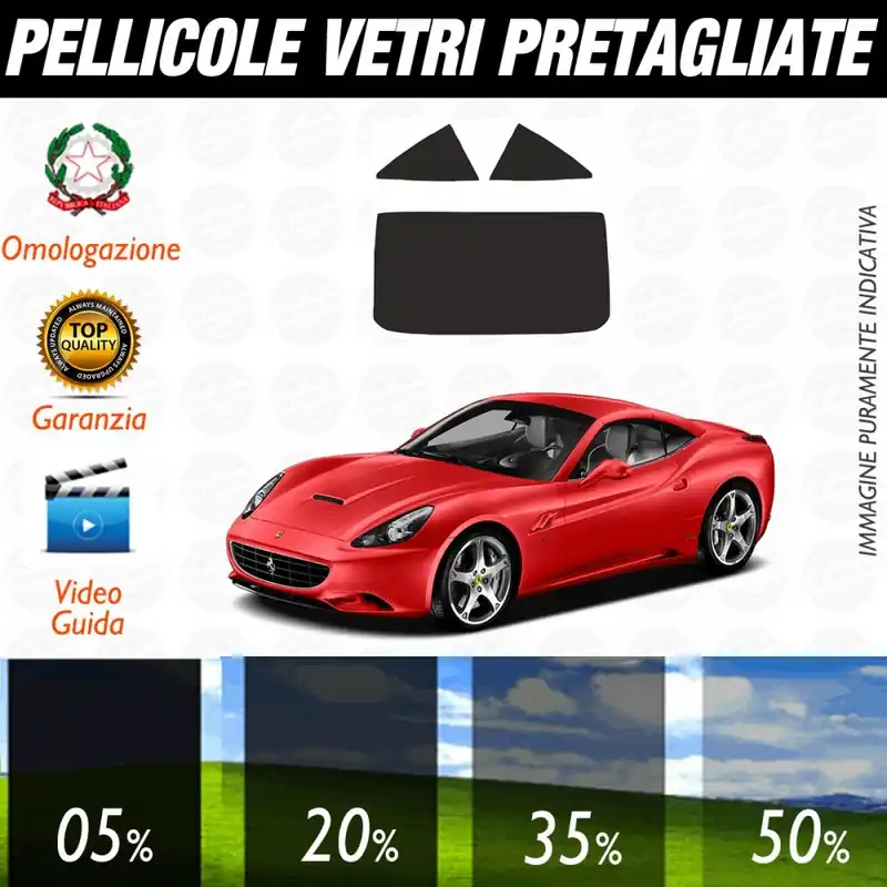 Acquista Ora Ferrari California dal 2009 al 2011 Pellicole Oscuramento Vetri Posteriori Auto Pre Tagliate a Misura