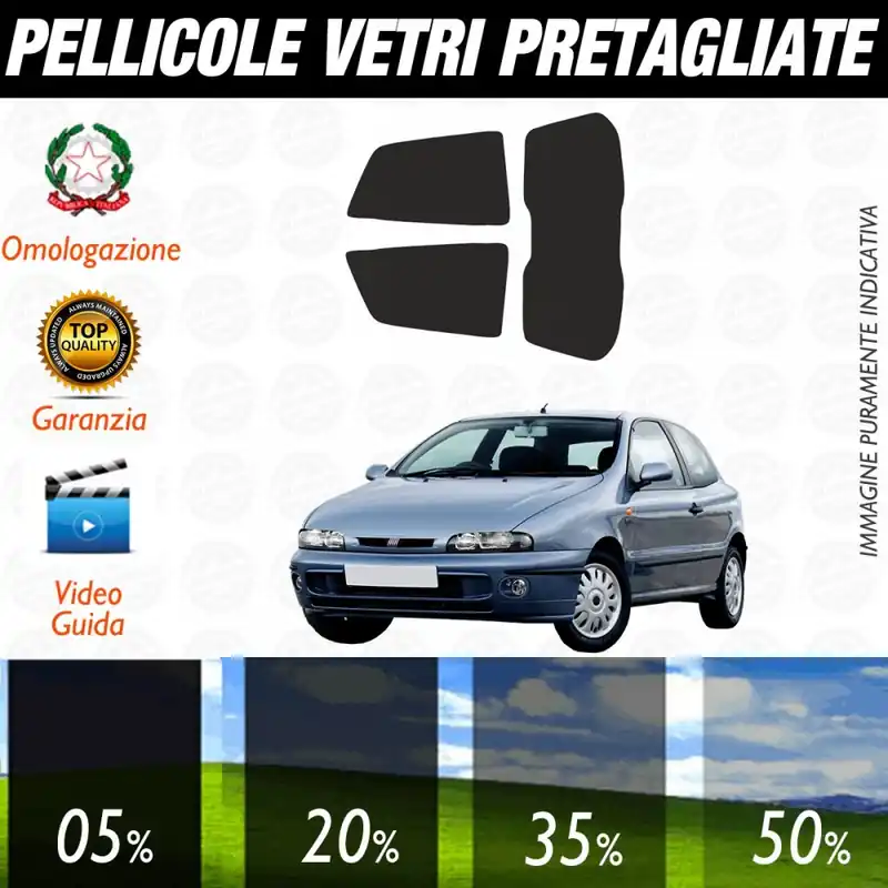 Fiat Bravo 3P dal 1996 al 2001 Pellicole Oscuramento Vetri Posteriori Auto Pre Tagliate a Misura Esclusivo