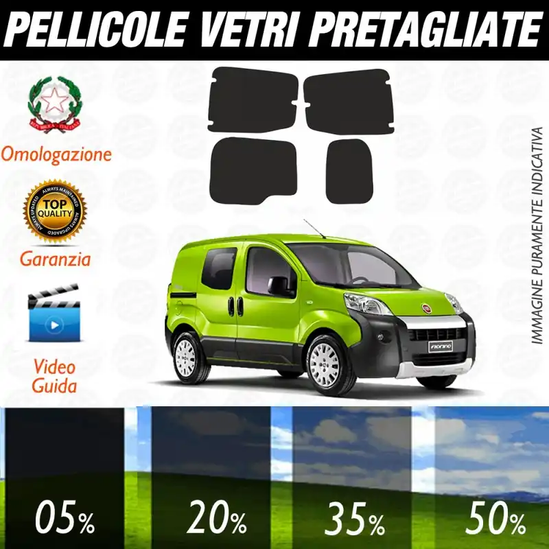 Novità Fiat Fiorino dal 2008 al 2009 Pellicole Oscuramento Vetri Posteriori Auto Pre Tagliate a Misura