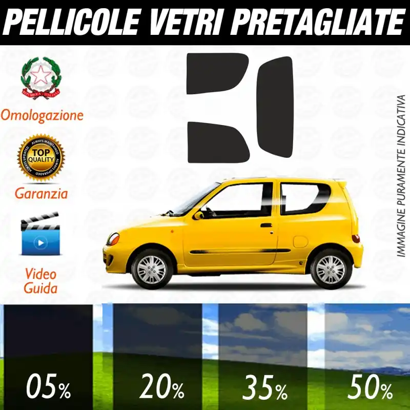Prezzo Basso Fiat Seicento 3P dal 1998 al 2004 Pellicole Oscuramento Vetri Posteriori Auto Pre Tagliate a Misura