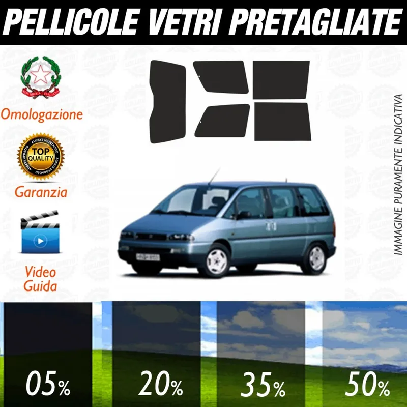 Novità Fiat Ulisse dal 1995 al 2002 Pellicole Oscuramento Vetri Posteriori Auto Pre Tagliate a Misura